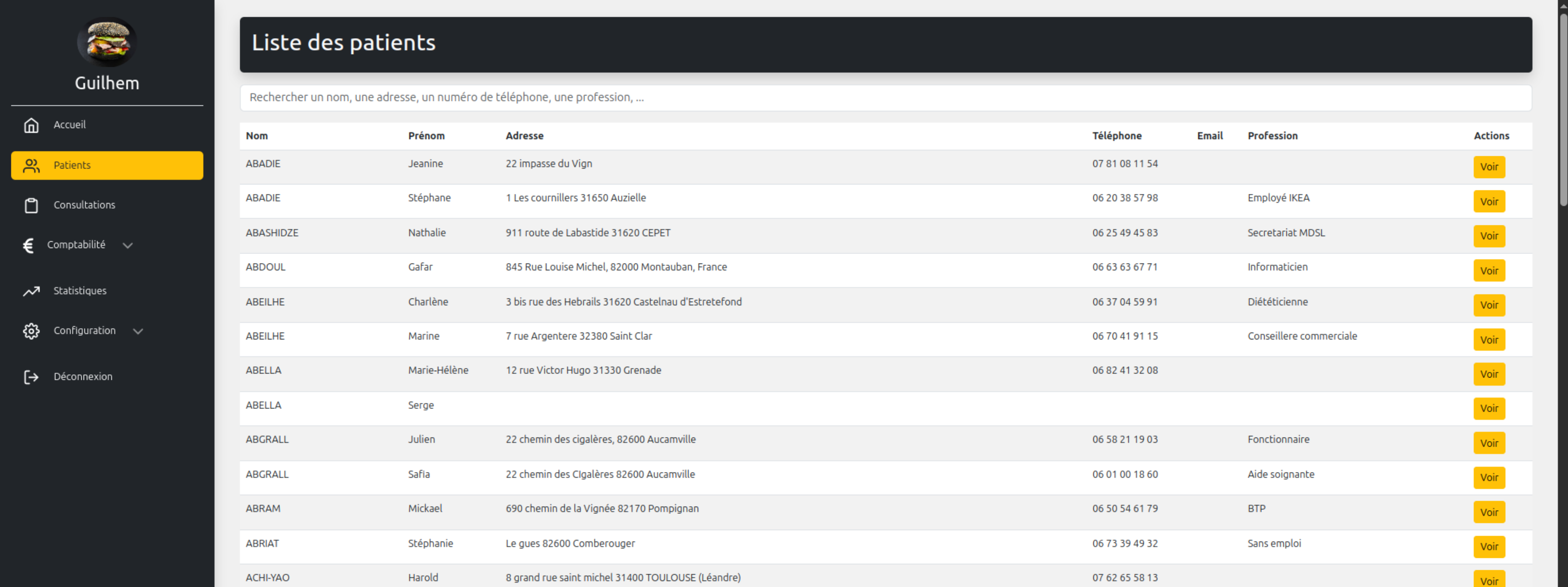 Fiche Patient GHosteo